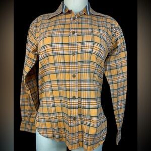 Cruel Girl Orange Plaid Button-Up Shirt Women’s Small